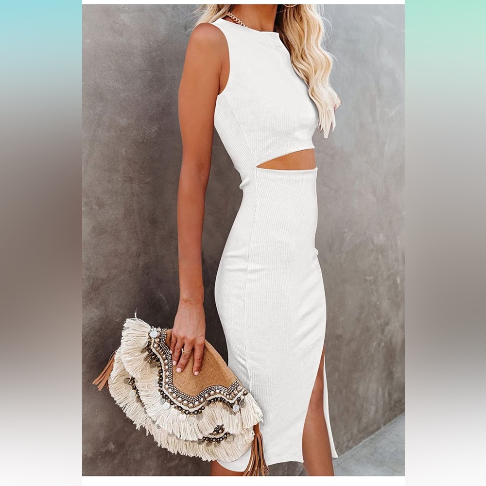 White dress with slit